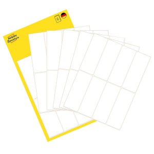 Minietykiety do opisywania ręcznego 50 x 19 mm, trwałe etykiety papierowe, białe etykiety samoprzylepne 48 etyk., 6 ark. /op., Avery 3079