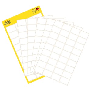 Minietykiety do opisywania ręcznego 18 x 12 mm, trwałe etykiety papierowe, białe etykiety samoprzylepne 216 etyk., 6 ark. /op., Avery 3042