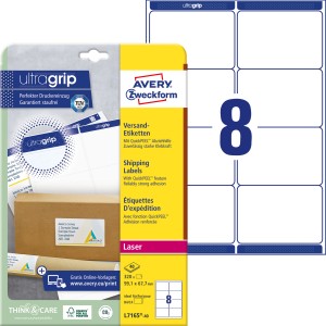 Etykiety na paczki Avery L7165-40 - 99,1 x 67,7 mm,  40 arkuszy - biały