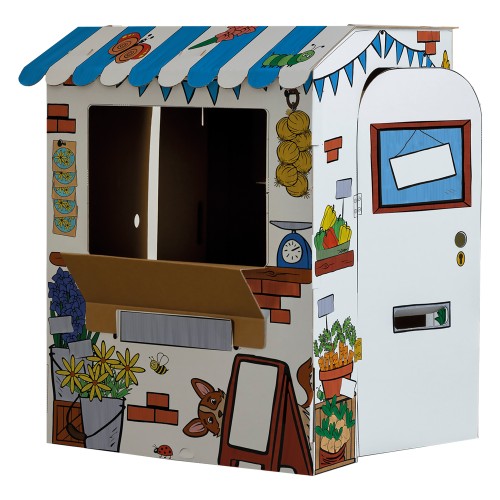 Domek do kolorowania FSC, » Stragan XL« - Fellowes Bankers Box www.niszczarka.net