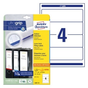 Etykiety na segregatory  Avery L6061-25 - 59 x 192 mm, 30 arkuszy - biały