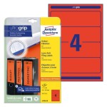 Etykiety na segregatory Avery L4766-20 - 61 x 192 mm, 20 arkuszy - czerwony