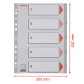 Przekładki Esselte z PP - format A4 index 1-5, 5cz www.niszczarka.net