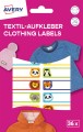 Etykiety naklejki na ubrania AVERY, ETVET36A - 2 arkusze - 36 etykiet - kolorowe www.niszczarka.net