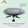 Stołek Leitz Ergo Active, z wygodnym siedziskiem do balansowania, na kółkach - Szaro-czarny www.niszczarka.net