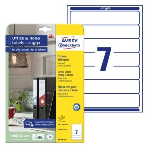 Etykiety na segregatory Avery L4760-10 - 38 x 192 mm, 10 arkuszy - biały