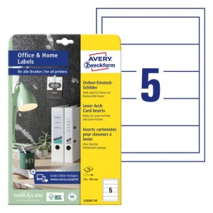 Wkłady do segregatora Avery C32267-10 - 54 x 190 mm, A4 10 arkuszy - biały