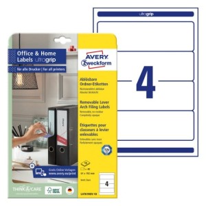 Etykiety na segregatory Avery L4761REV-10 - 61 x 192 mm, 10 arkuszy - biały