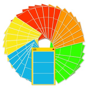 Trwałe etykiety kolorowe Avery 51046 - 98 x 51 mm, mix 5 kolorów, 30 arkuszy - wielokolorowy 