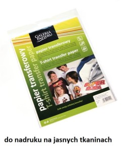 Papier transferowy A4 do jasnych tkanin - 5ark naprasowanki