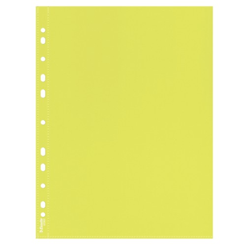 Koszulki na dokumenty Esselte - format A4 / 55mic / opk 10szt, krystaliczne - żółty www.niszczarka.net