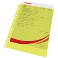 Koszulki na dokumenty Esselte - format A4 / 55mic / opk 10szt, krystaliczne - żółty www.niszczarka.net