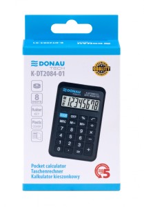 Kalkulator kieszonkowy DONAU TECH CI-LC210NR, 8-cyfr. wyświetlacz, wym. 97x62x11 mm, czarny