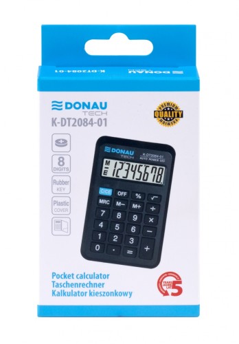 Kalkulator kieszonkowy DONAU TECH CI-LC210NR, 8-cyfr. wyświetlacz, wym. 97x62x11 mm, czarny www.niszczarka.net