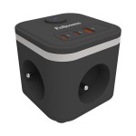 Kostka zasilająca Power Cube Typ E czarny Fellowes # 5 lat gwarancji