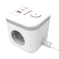 Kostka zasilająca Power Cube Typ E biały Fellowes www.niszczarka.net