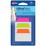 Zakładki indeksujące Avery 74753 Ultra Tabs 50,8 x 38,1 mm,  24 szt. - neonowy: zielony , pomarańczowy, żółty