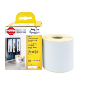 Etykiety na rolce, kryjące etykiety na segregatory,  do termodruku  Avery AS0722480 / 59 x 190 mm, 110 etyk/ 1 rolka - biały