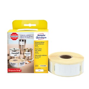 Etykiety na rolce, etykiety foliowe, etykiety do termodruku Avery A1933085 /  19 x 64 mm, 450 etyk, 1 rolka - biały