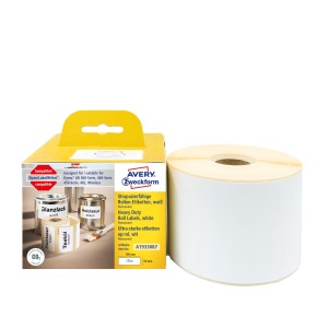 Etykiety na rolce, etykiety foliowe, wodoodporne, do termodruku  Avery A1933087 /  59 x 190 mm, 170 etyk., 1 rolka - biały