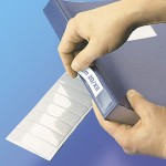Kieszonki samoprzylepne prostokątne na tytuły - O.POCKET Sticky  - 25 x 75 mm - 20 sztuk OPUS