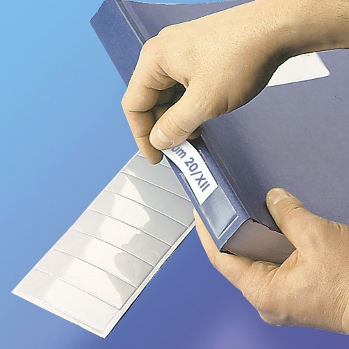 Kieszonki samoprzylepne prostokątne na tytuły - O.POCKET Sticky - 25 x 75 mm - 20 sztuk OPUS www.niszczarka.net
