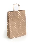 Torebki ozdobne prezentowe Kraft złote kropki L 33x10x24 - 5szt./op.