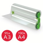Folia błyszcząca w rolce do laminatora GBC Foton 30, 100 mikronów, długość 42,4m, format A4/A3(do 190 kartek) - uzupełnienie do kasety - zestaw 2 sztuki