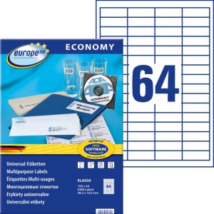 Etykiety uniwersalne Avery Zweckform Economy ELA050 - 48,5x16,9 mm A4, 100 arkuszy - białe 