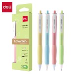 Długopis  żelowy Deli EG60E-BK, LonGreen, czarny wkład - opakowanie 4 sztuki, mix kolorów