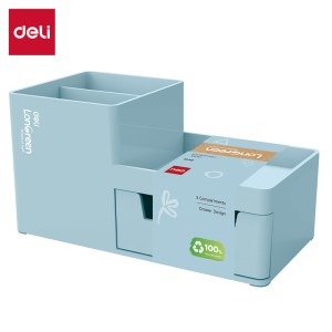 Organizer na biurko - przybornik Deli EZ419-BL, LonGreen, niebieski - opakowanie 1 sztuka