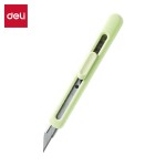 Nożyk biurowy, do papieru Deli EM411-GR, LonGreen, ostrze łamane 9mm, zielony - opakowanie 1 sztuka