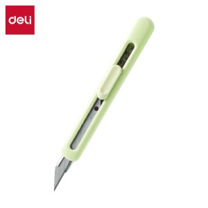 Nożyk biurowy, do papieru Deli EM411-GR, LonGreen, ostrze łamane 9mm, zielony - opakowanie 1 sztuka