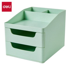 Organizer/Pojemnik na biurko - szufladki Deli EZ421-GR, Urbanroot, zielony - opakowanie 1 sztuka