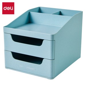 Organizer/Pojemnik na biurko - szufladki Deli EZ421-BL, Urbanroot, niebieski - opakowanie 1 sztuka