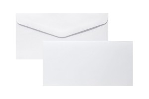 Baza do zaproszeń, kartek, karnetów 100x205mm + koperta DL, Gładki Biały - opakowanie 5 sztuk