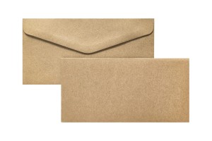 Baza do zaproszeń, kartek, karnetów 100x205mm + koperta DL, Kraft Ciemnobeżowy - opakowanie 5 sztuk