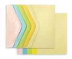 Baza do zaproszeń, karty A6 + koperta C6, Gładki Mix Kolorów ( pastelowy, satynowany) - opakowanie 5 sztuk