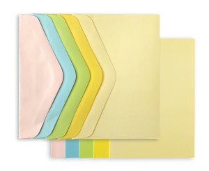 Baza do zaproszeń, karty A6 + koperta C6, Gładki Mix Kolorów ( pastelowy, satynowany) - opakowanie 5 sztuk