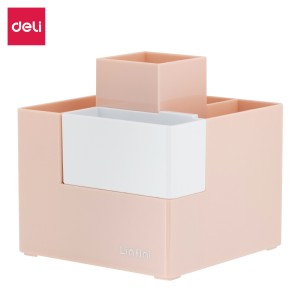 Organizer/Pojemnik na biurko - przybornik Deli EZ072P, Linfini, różowy - opakowanie 1 sztuka