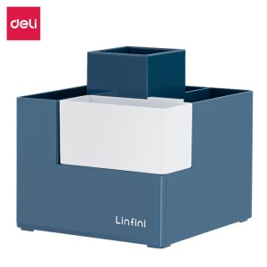 Organizer/Pojemnik na biurko - przybornik Deli EZ072B, Linfini, niebieski - opakowanie 1 sztuka