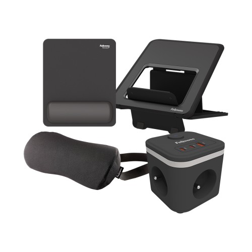 Zestaw ergonomiczny Fellowes – Breyta™ + Ampra™ - CZARNY # 5 lat gwarancji_www.niszczarka.net