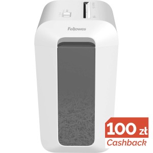Niszczarka Fellowes LX65  ścinki 4x40mm P-4 # 3 lata gwarancji - BIAŁA # Promocja CashBack 100zł - zwrot od Fellowes 