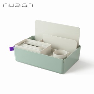 Organizer/pojemnik na biurko do przechowywania 3w1 Deli Nusign ENS135-GR, szerokość 31,5 cm, zielony - opakowanie 1 sztuka