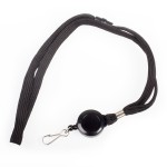 Smycze z rozwijaną linką zakończone karabińczykiem - O.LANYARD REEL 1 - czarny- opakowanie 10 sztuk OPUS