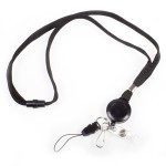 Smycze z rozwijaną linką zakończone pętelką - O.LANYARD REEL 2 - czarny- opakowanie 10 sztuk OPUS