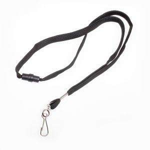 Smycze zapinane zakończone karabińczykiem - O.LANYARD 4 - czarny - opakowanie 10 sztuk OPUS