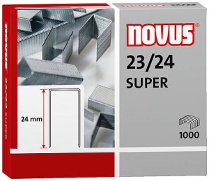 Zszywki Novus 23/24 SUPER x1000 do zszywaczy heavy duty wykonane z wysokiej jakości drutu