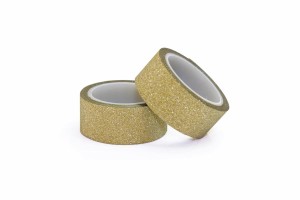 Taśma samoprzylepna brokatowa ZŁOTA 15mm x 3mb opakowanie 2 sztuki