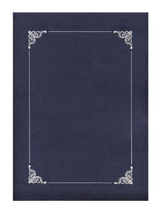 Teczka ozdobna GRANATOWA ZE SREBRNĄ RAMKĄ  10szt A4